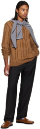 Guest in Residence Tan True Cable Sweater