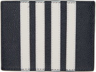 Thom Browne Navy 4-Bar Card Holder