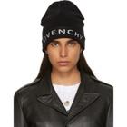 Givenchy Black Wool Logo Beanie
