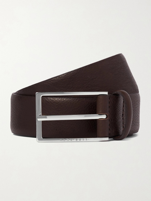 Photo: HUGO BOSS - 4cm Full-Grain Leather Belt - Black