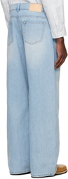 System Blue Twisted Side Seam Denim Jeans