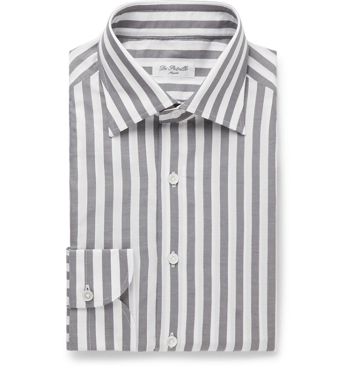 Photo: De Petrillo - Fortino Slim-Fit Striped Cotton Shirt - White