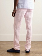 Boglioli - Slim-Fit Straight-Leg Garment-Dyed Linen Suit Trousers - Pink