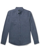 CLUB MONACO - Slim-Fit Button-Down Collar Linen-Blend Chambray Shirt - Blue - M