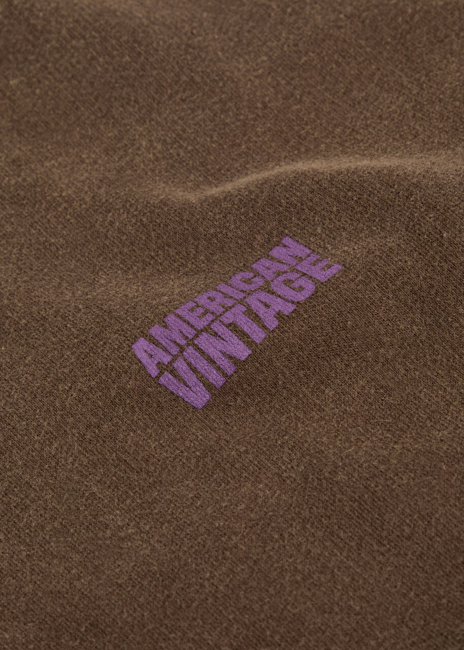American Vintage Plizzy Logo-print Cotton Sweatshirt Light Brown