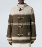 Burberry Striped wool and cotton-blend duffel coat