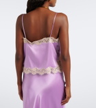 Dôen Avelaine lace-trimmed silk satin camisole