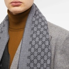 Gucci Men's GG Jaquard Scarf in Anthracite