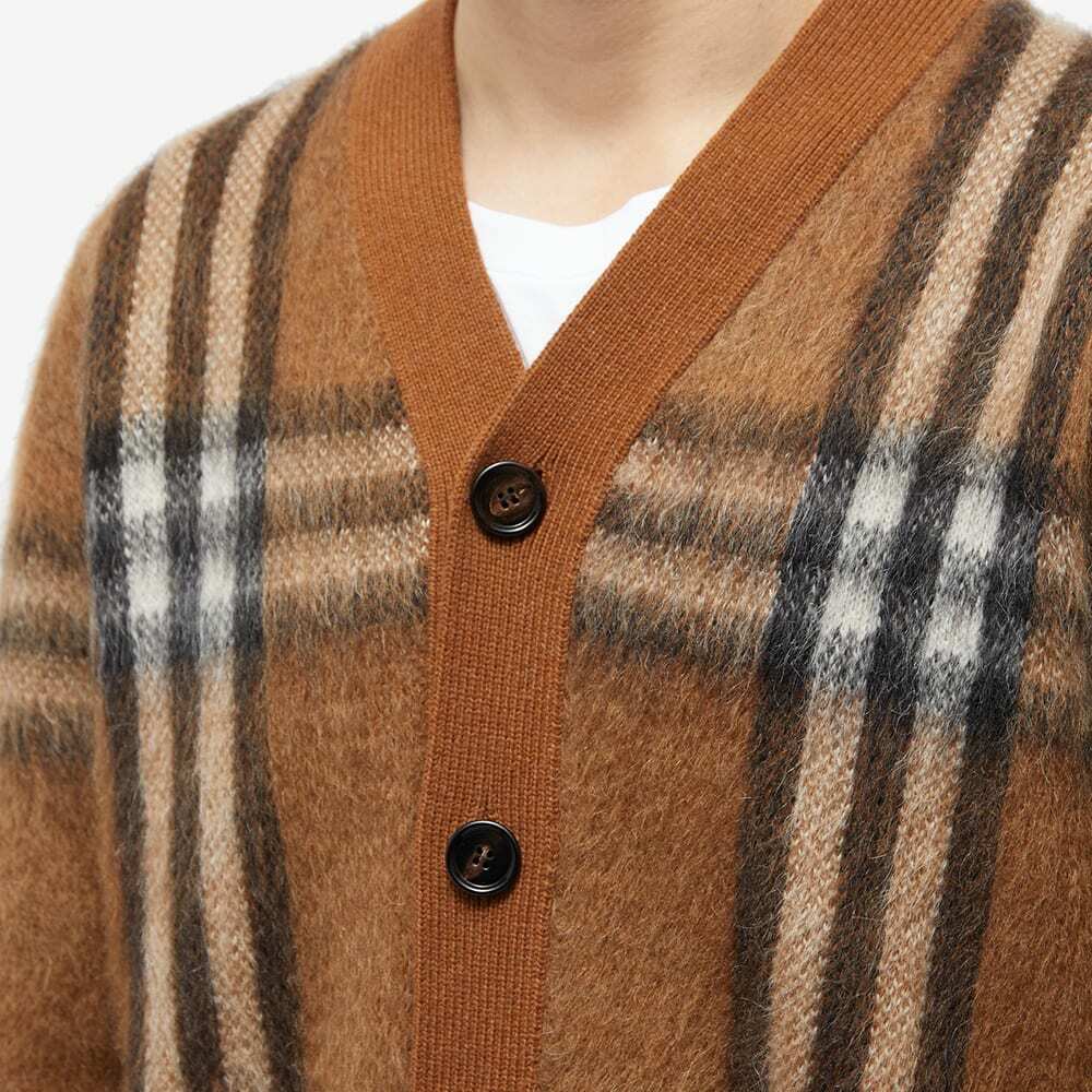 Burberry Men's Danmore Wool Mohair Check Cardigan in Dark Birch