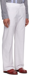 Edward Cuming White Patchwork Elasticized Trousers