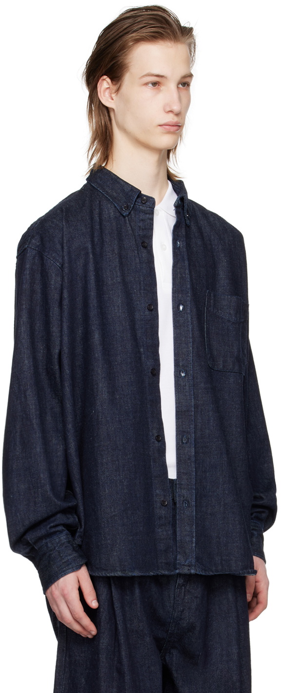 The Frankie Shop Navy Sinclair Denim Shirt