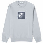 Stone Island Men's Institutional One Badge Print Crew Sweat in Dust