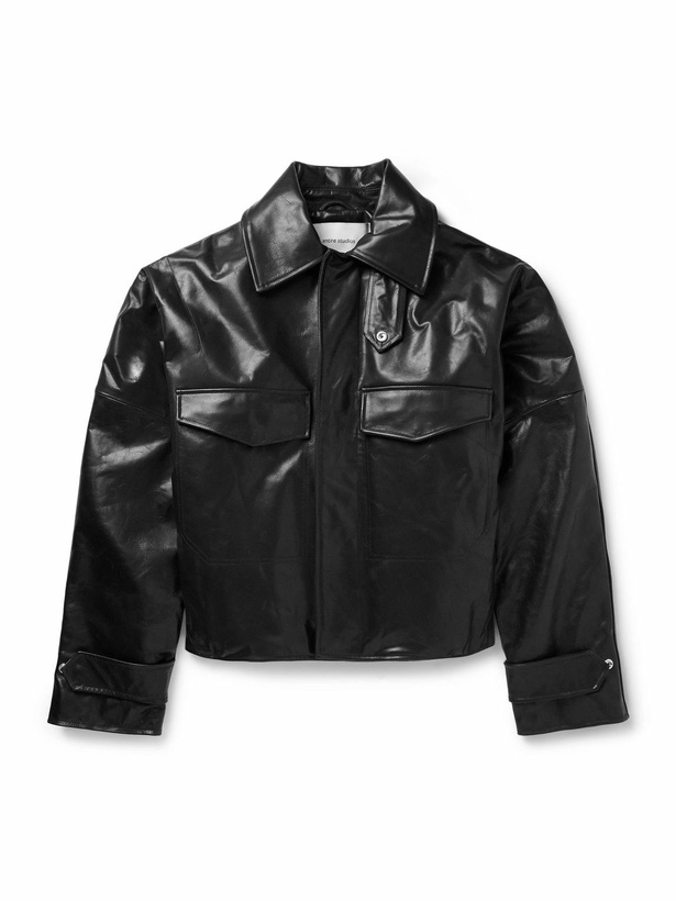 Photo: Entire Studios - Cache Cropped Leather Jacket - Black