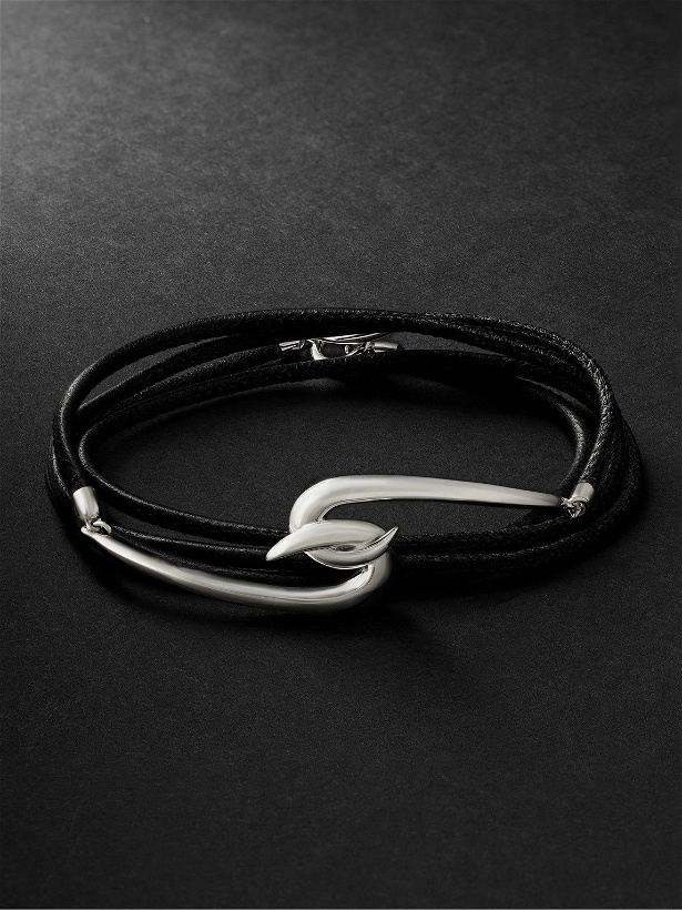 Photo: Shaun Leane - Sterling Silver and Leather Wrap Bracelet - Black