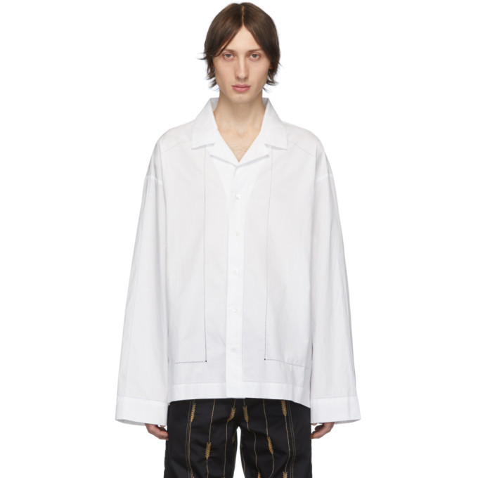 Photo: Jacquemus White La Chemise Drap Shirt