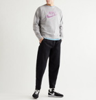 Nike - Logo-Appliquéd Mélange Loopback Cotton-Blend Jersey Sweatshirt - Gray