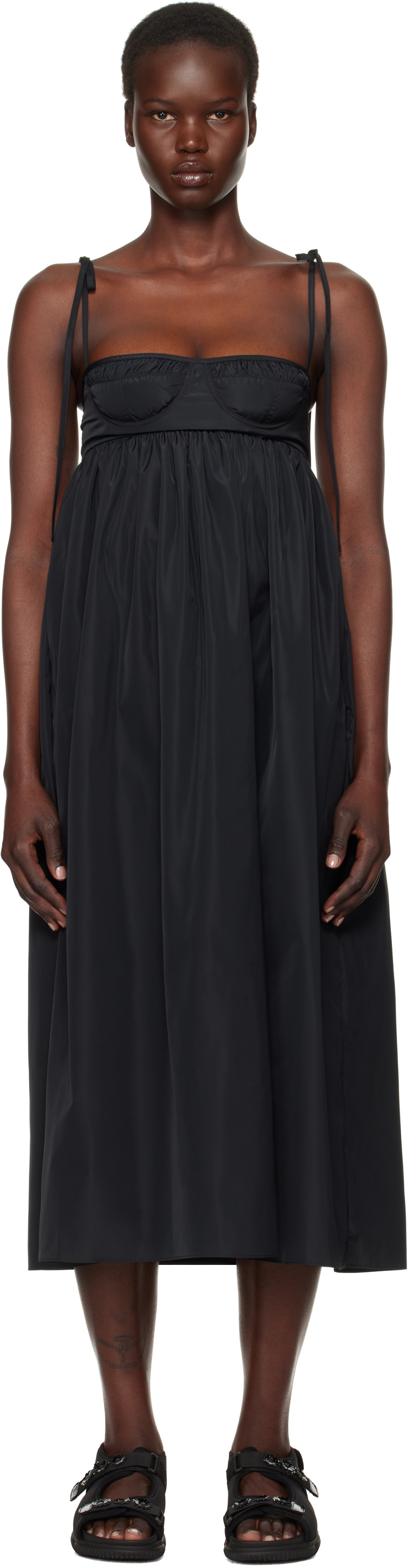 Cecilie Bahnsen Black Alena Midi Dress Cecilie Bahnsen