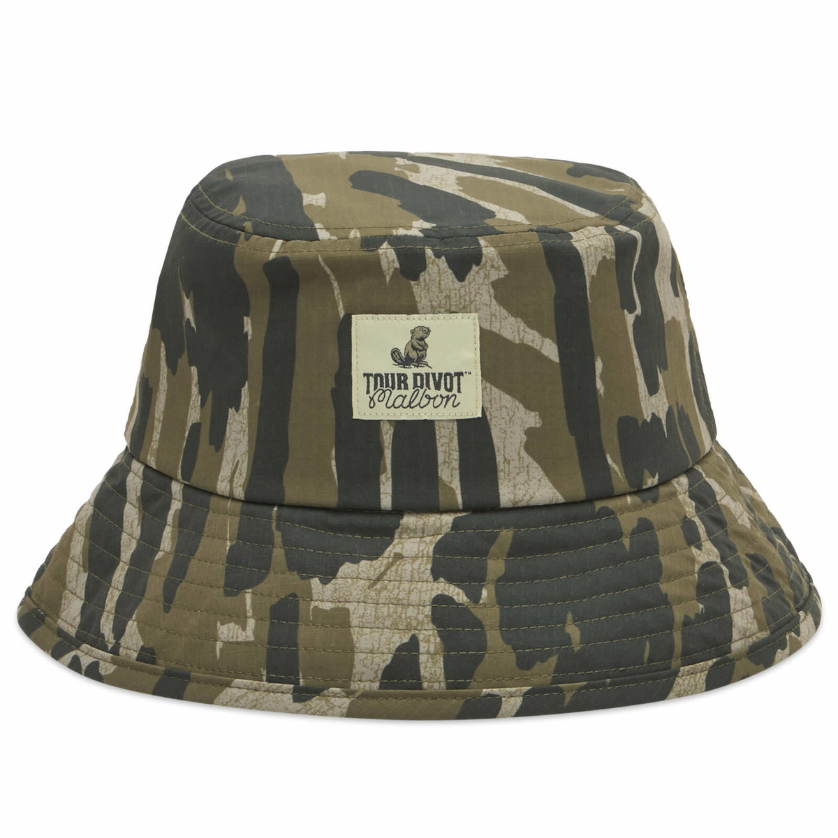 Malbon Men's Tour Divot Camo Bucket Hat in Bark Camo