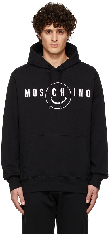Photo: Moschino Black Smiley Edition Logo Hoodie