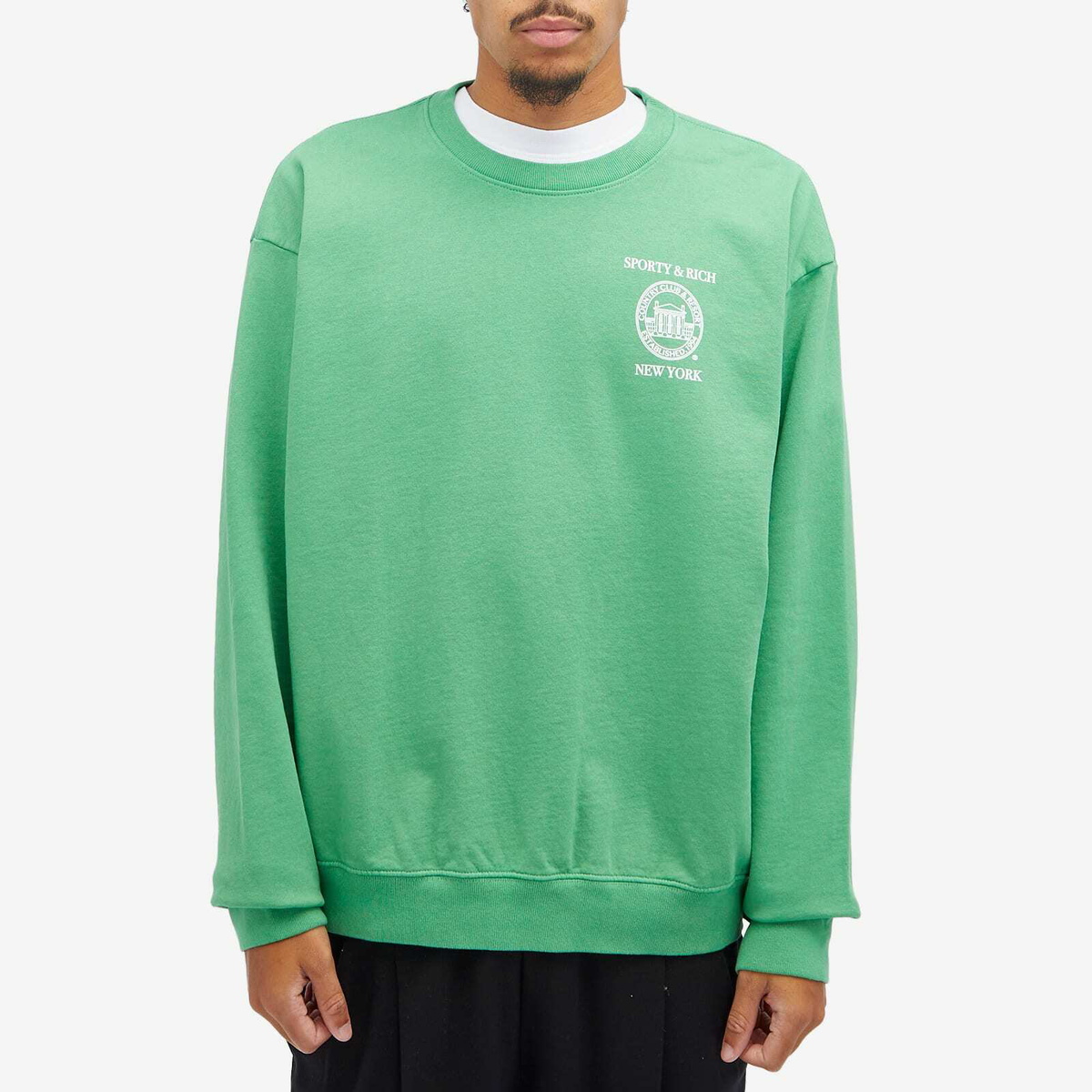 Sporty & Rich NY Resort Sweatshirt in Verde/White