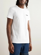 Balmain - Logo-Flocked Cotton-Jersey T-Shirt - White