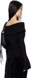 Holzweiler Black Off Shoulder Cardigan