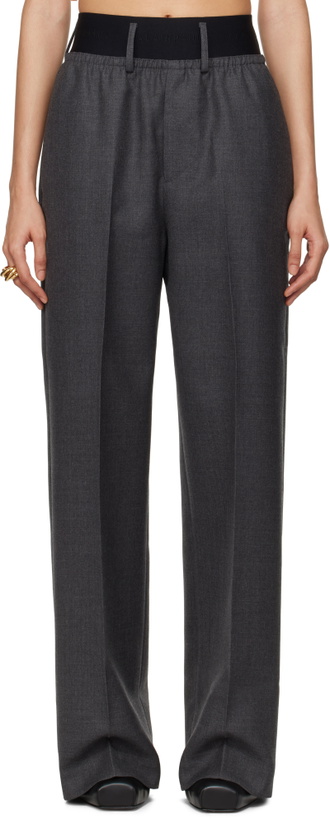 Photo: ALAINPAUL Gray Elastic Waist Trousers