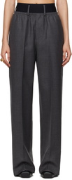 ALAINPAUL Gray Elastic Waist Trousers