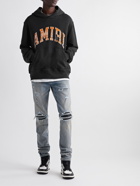 AMIRI - Distressed Logo-Appliquéd Cotton-Jersey Hoodie - Black