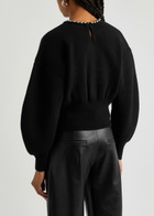 Alexander Wang Bead-embellished Wool-blend Jumper Black