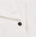 AMI - Camp-Collar Logo-Embroidered Woven Shirt - Off-white