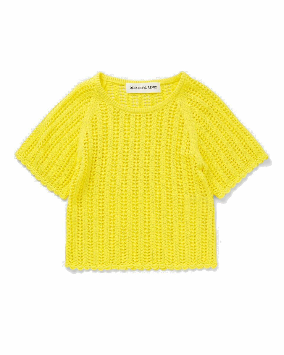 Photo: Designers, Remix Taliana Pointelle Top Yellow - Womens - Shortsleeves