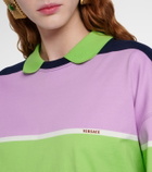 Versace Striped cotton jersey polo sweater