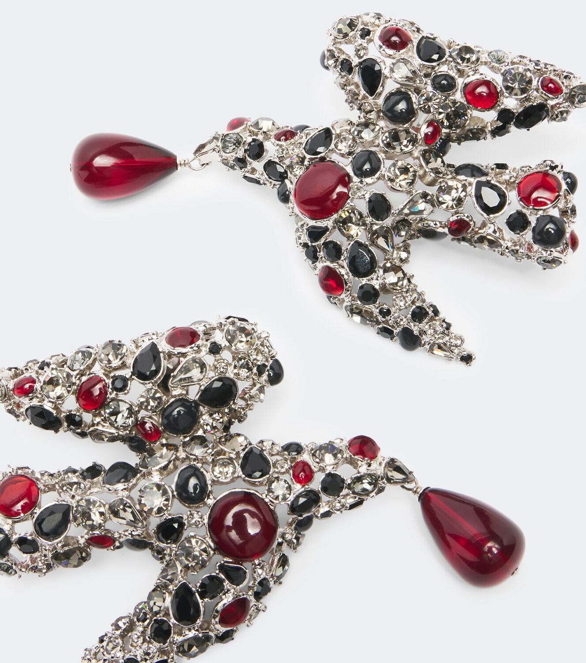 Saint Laurent Dove embellished clip-on earrings