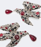 Saint Laurent Dove embellished clip-on earrings