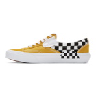 Vans Yellow and White Checkerboard Cap Slip-On Sneakers