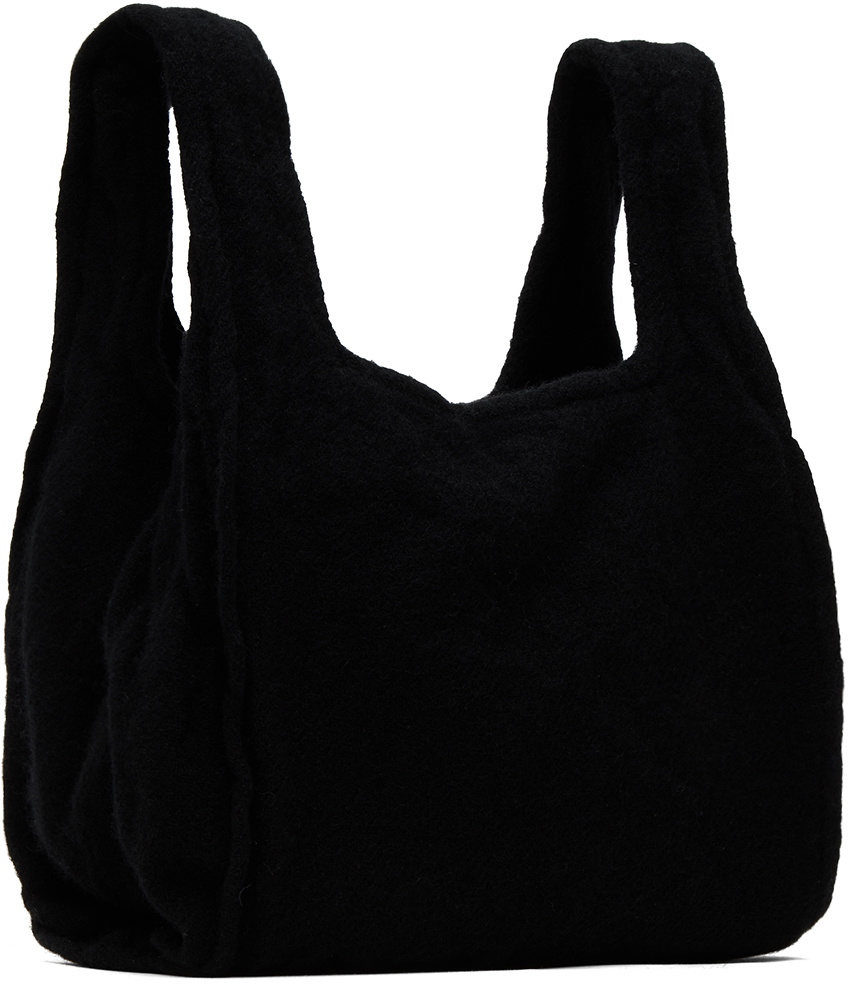Black Comme des Garçons Black Wool Tweed Medium Tote