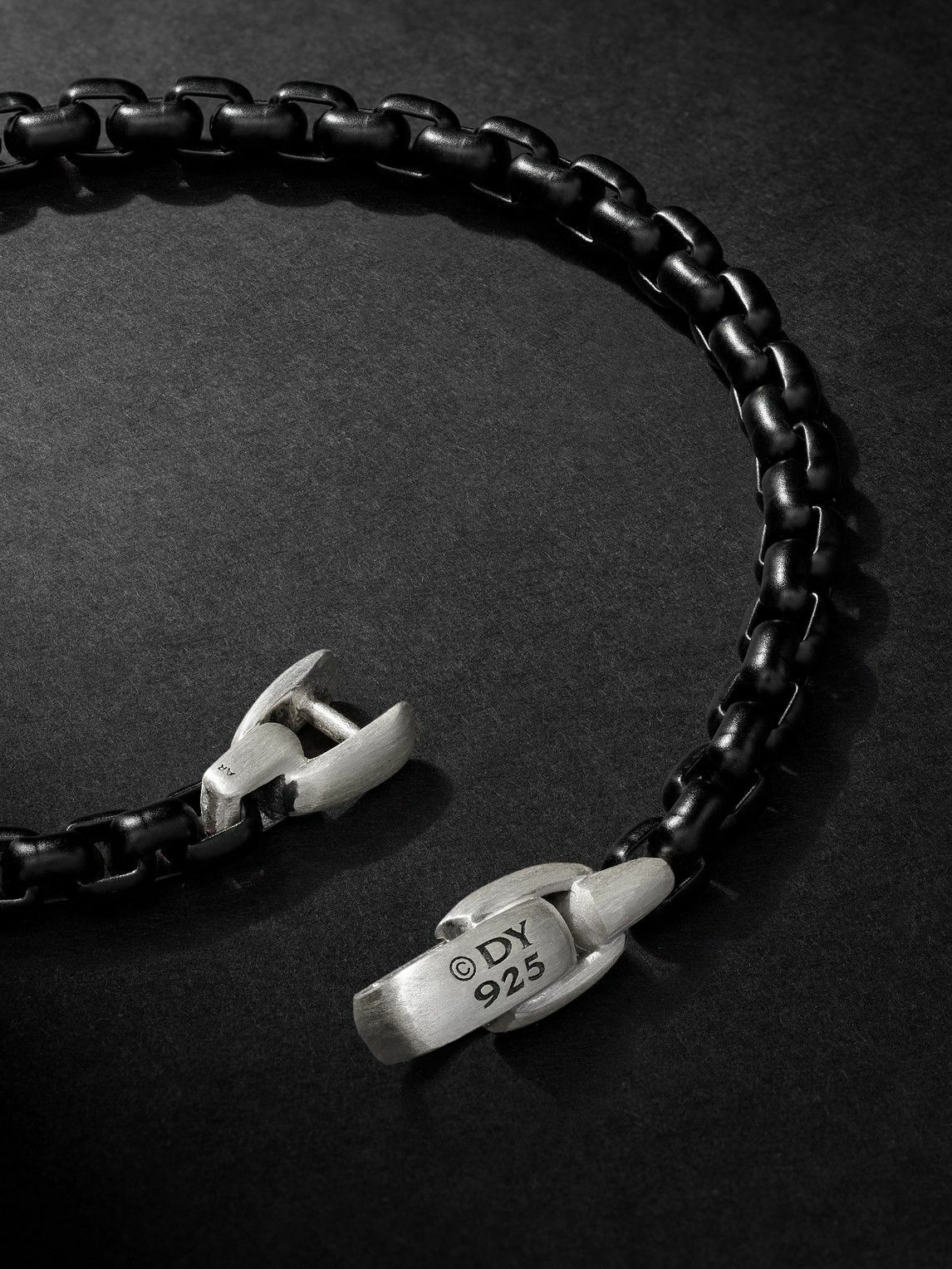 David Yurman - Blackened Sterling Silver Chain Bracelet - Black