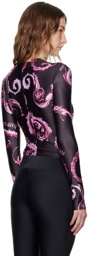 Versace Jeans Couture Black & Pink Chromo Couture Bodysuit