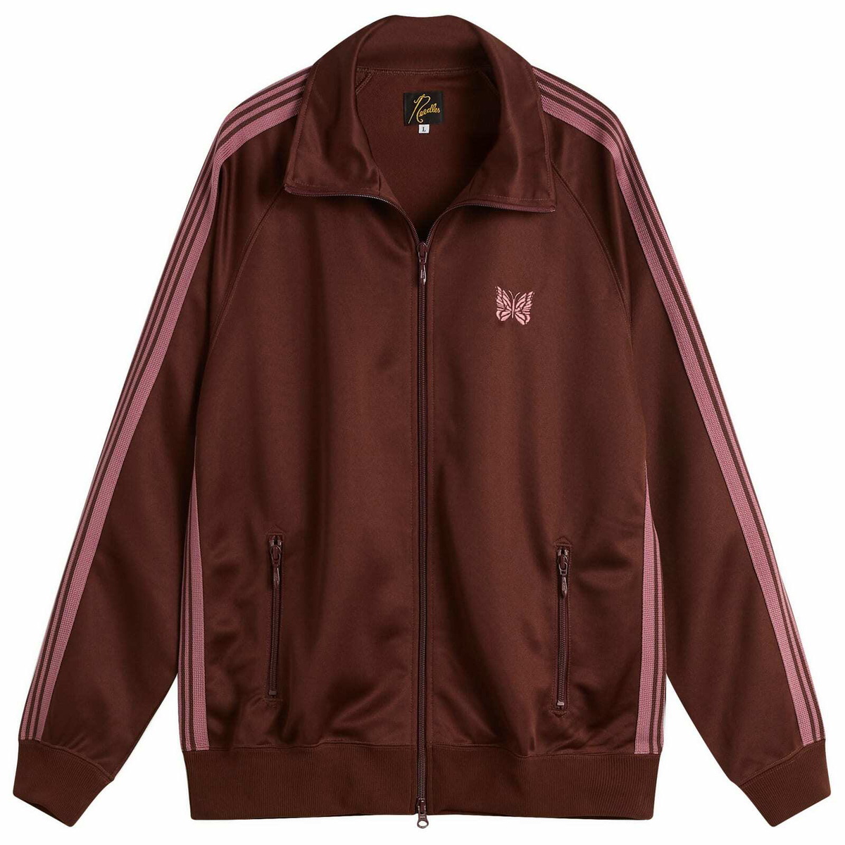 Needles Men's Poly Smooth Track Jacket in Maroon Needles