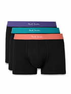 Paul Smith - Three-Pack Stretch Organic Cotton Trunks - Black