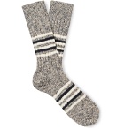 Pantherella - Phoenix Striped Mélange Recycled Cotton-Blend Socks - Gray