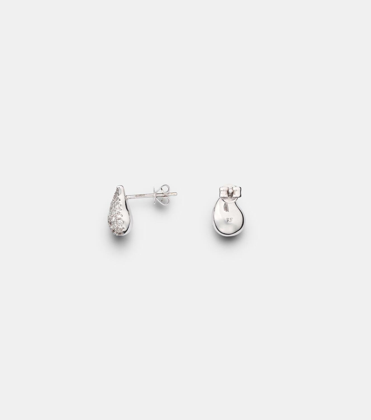 Roxanne First Happy Tears 14kt white gold stud earrings with diamonds