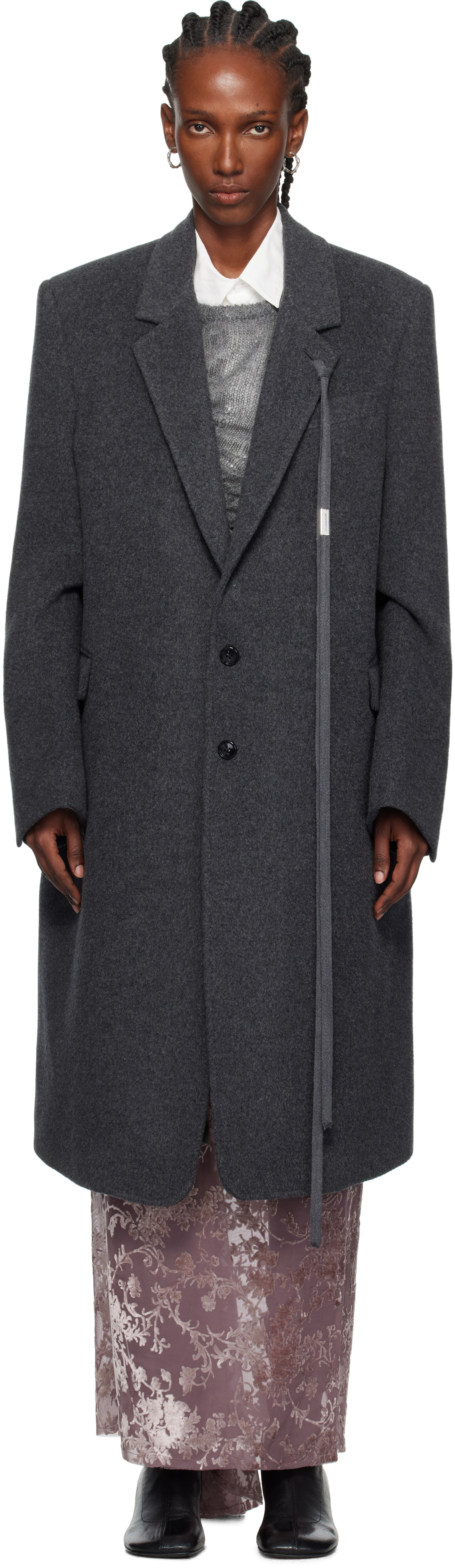 Ann Demeulemeester Gray Viv High Comfort Tailored Coat
