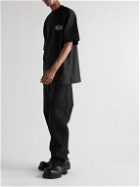 Balenciaga - Gaffer Oversized Logo-Embroidered Appliquéd Cotton-Jersey T-Shirt - Black