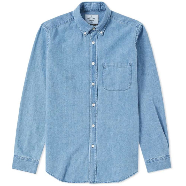 Photo: Portuguese Flannel Button Down Ganga Denim Shirt Blue