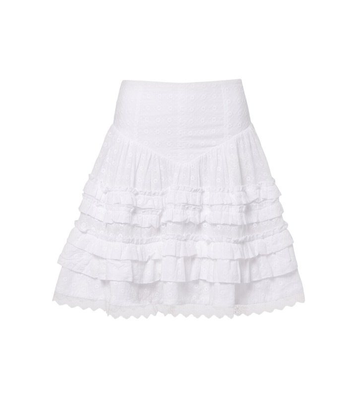 Photo: Ganni Broderie anglaise tiered cotton miniskirt