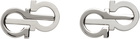 Salvatore Ferragamo Silver Gancini Cuff Links