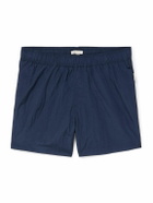 Onia - Straight-Leg Mid-Length Crinkled Swim Shorts - Blue