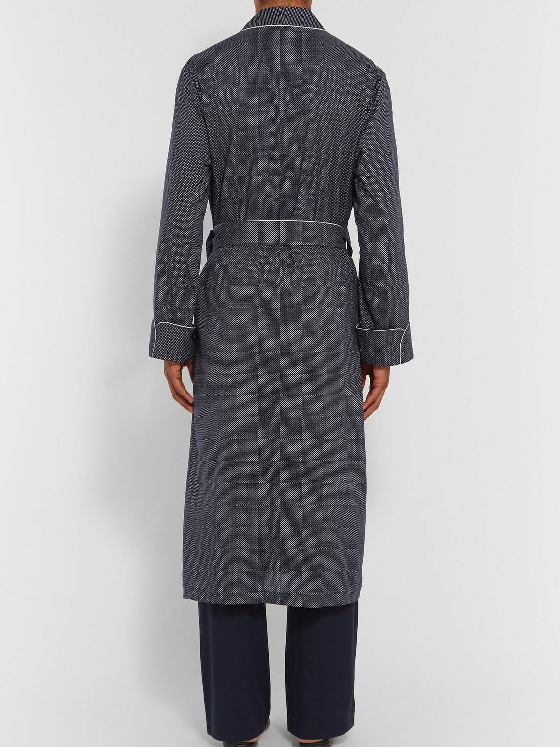 Derek Rose - Plaza Polka-Dot Cotton Robe - Blue